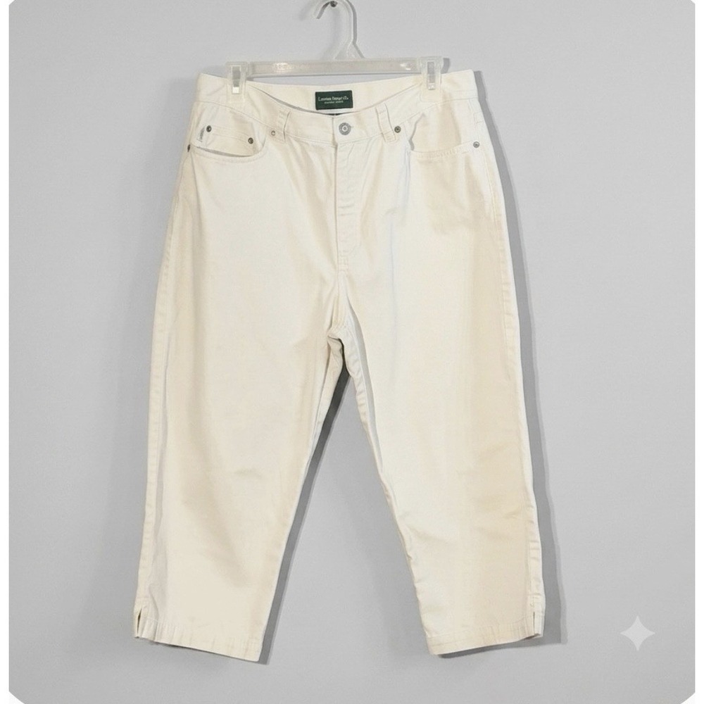Y2k Ralph Lauren Cream Cropped Pants 100% Cotton Capri, Nautical Size 12